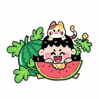 吃瓜照片模板动漫,动漫风吃瓜照片模板，带你领略二次元美食盛宴